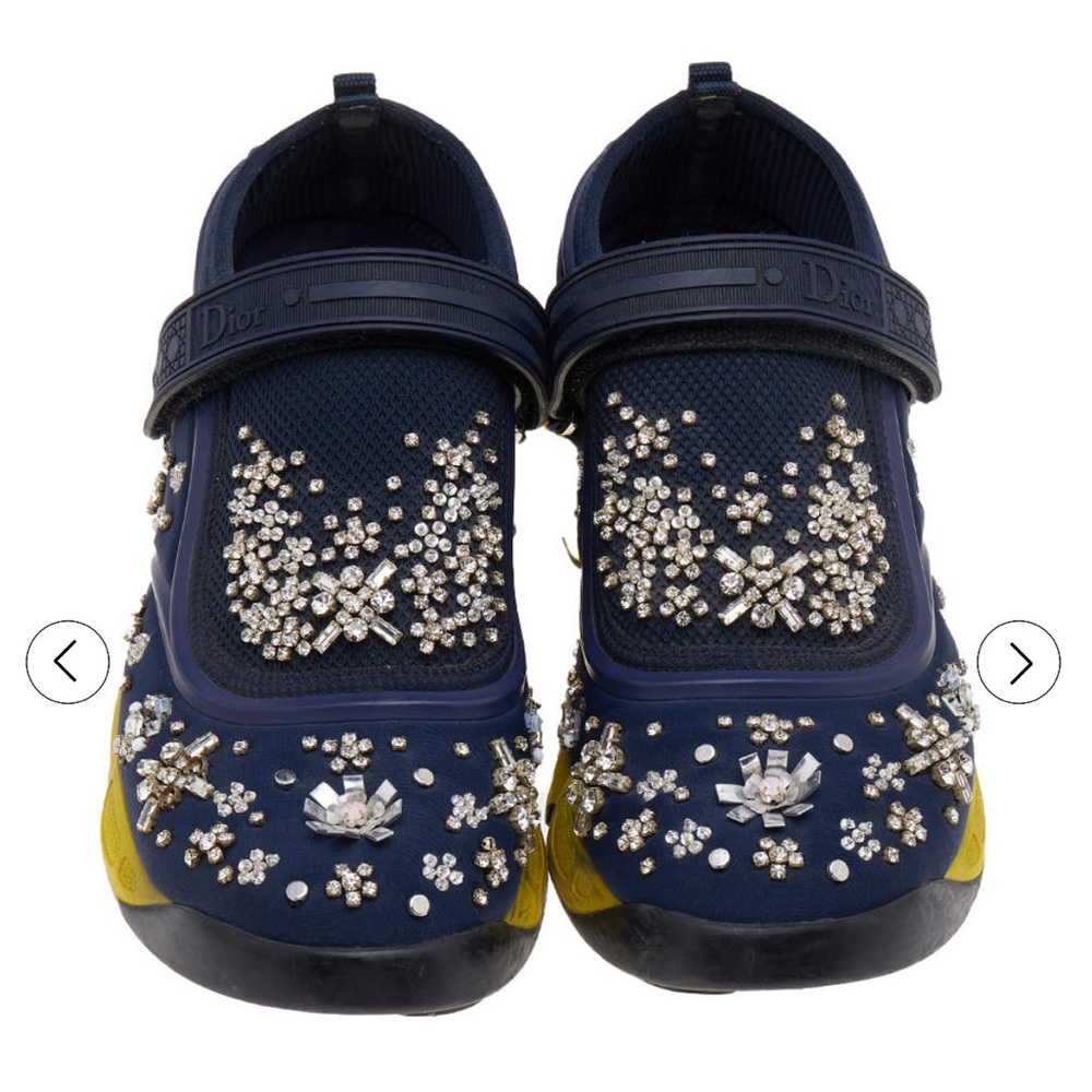 Dior blue mesh and fabric fusion trainer sneakers